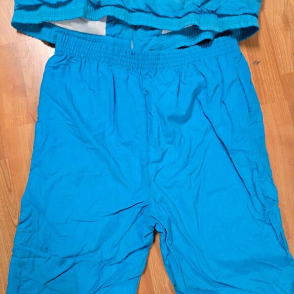 Vintage Isle Plus Track Set Womens 1X Plus Blue Floral Windbreaker Jacket 80s - Picture 14 of 16